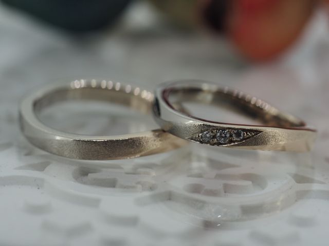 ローズゴールドとブラックのグラデーションリングです！