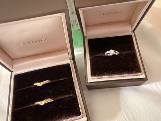 結婚指輪はプラチナからゴールドにデザイン変更をお願いしました