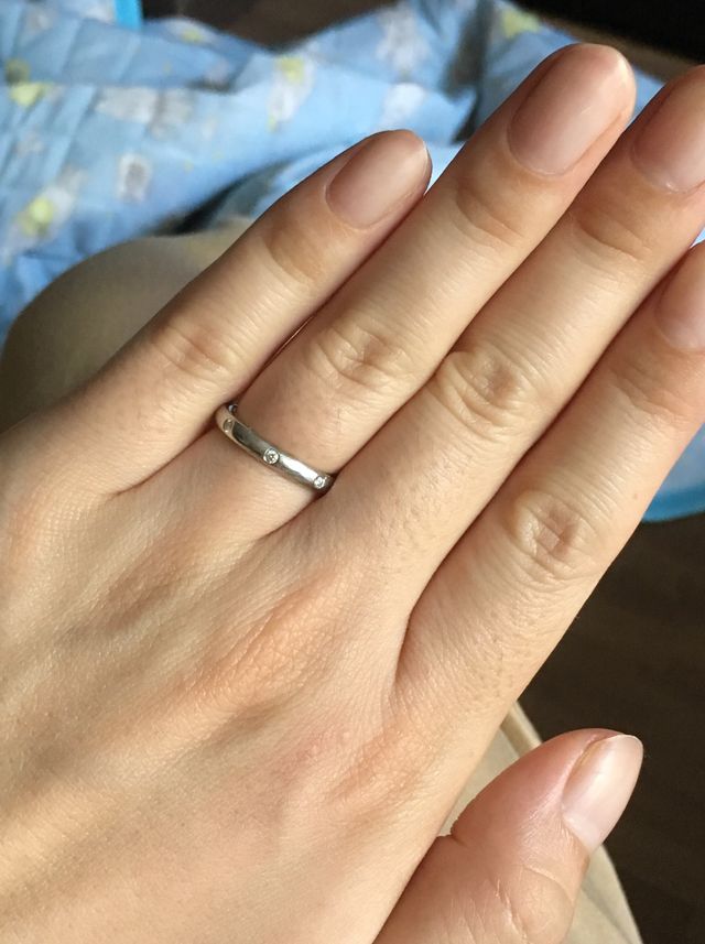 ダイヤモンド３石のマリッジリング