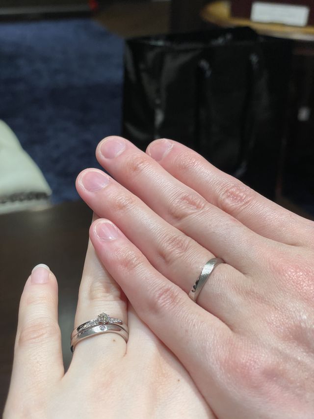 指輪を受け取ってすぐ着用