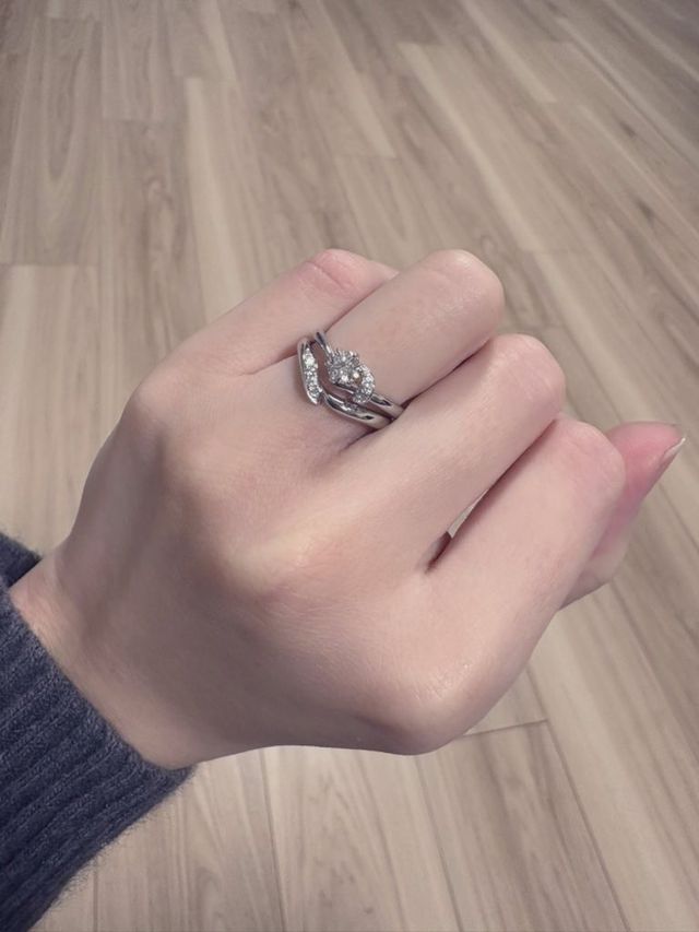 結婚指輪の初桜と重ね付け