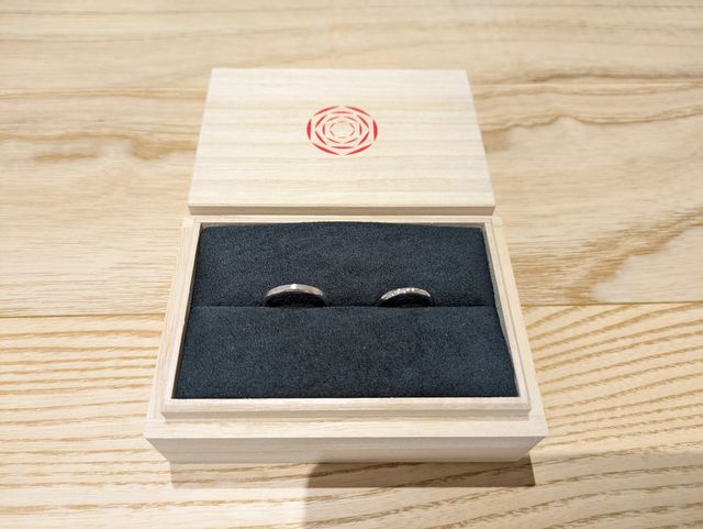 指輪受け渡し時の写真