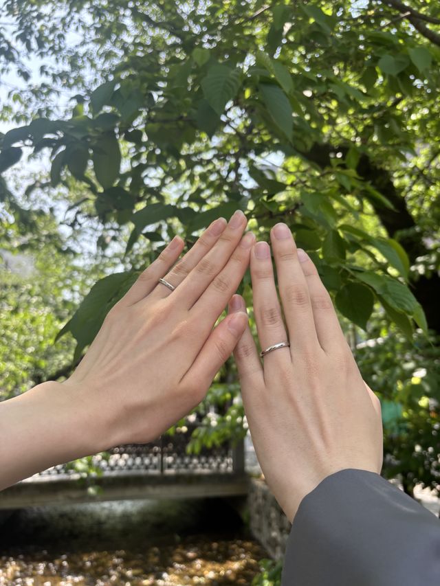 新緑が美しい！高瀬川の橋の上で撮影していただきました♫