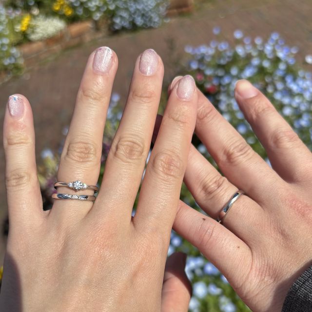 婚約指輪（他社）との重ね付け