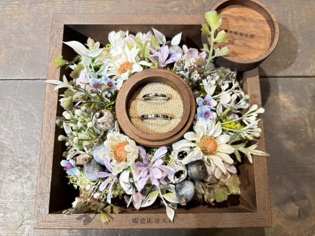 お互いに作り合い、完成直後の指輪です！