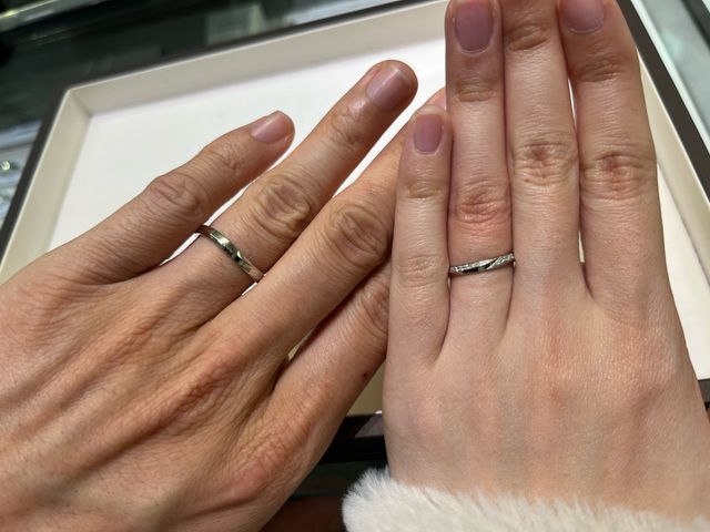 お店で試着したときの写真です！