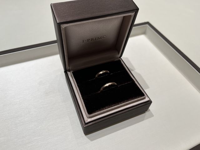 指輪受け取りの際の写真