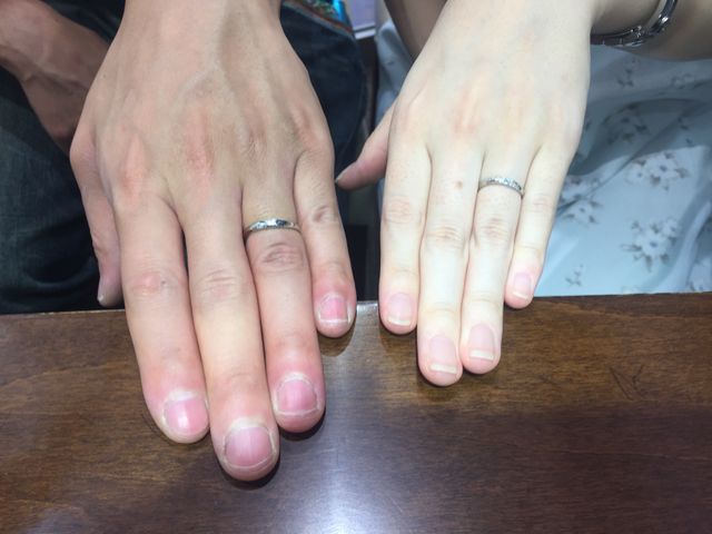 出来上がりの確認後、お店の方に撮影していただきました。