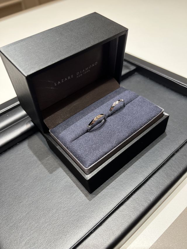 指輪受け取り時の写真