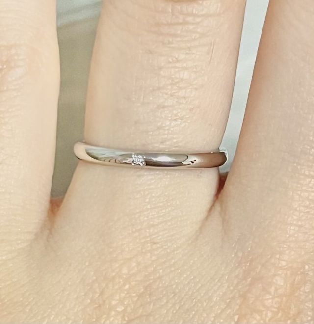 女性:1.5mm,甲丸,クリア,ダイヤ1つ