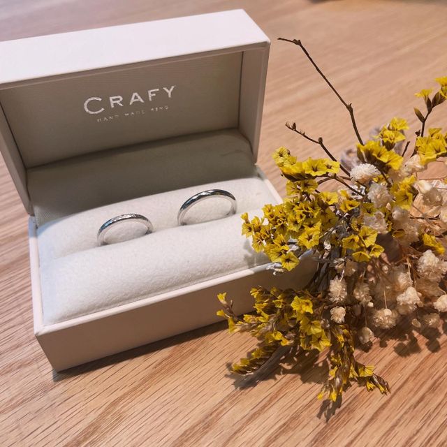 手作りコースで作成した結婚指輪です。
