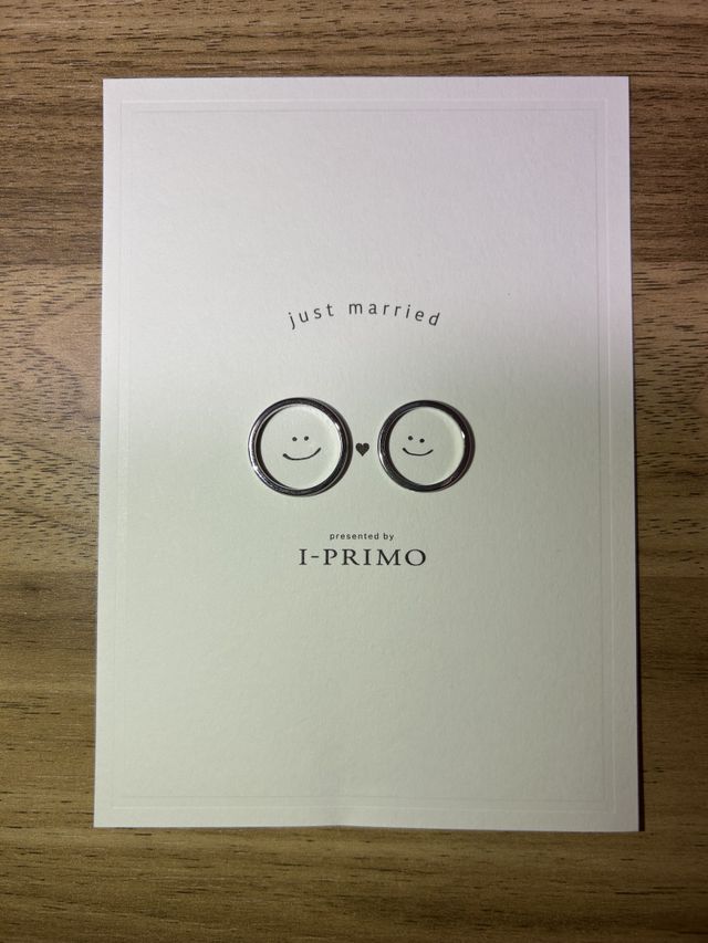 指輪の受け取り時にかわいい台紙もいただきました♡