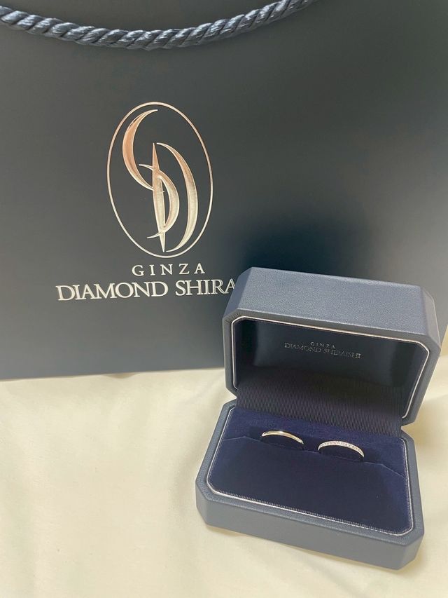 結婚指輪と手提げ袋です！