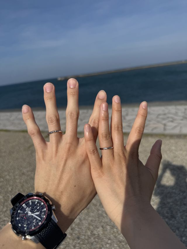 指輪を着用してる写真