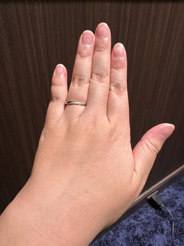 入籍指輪から作ったのでしっかり手に馴染む感じでした。