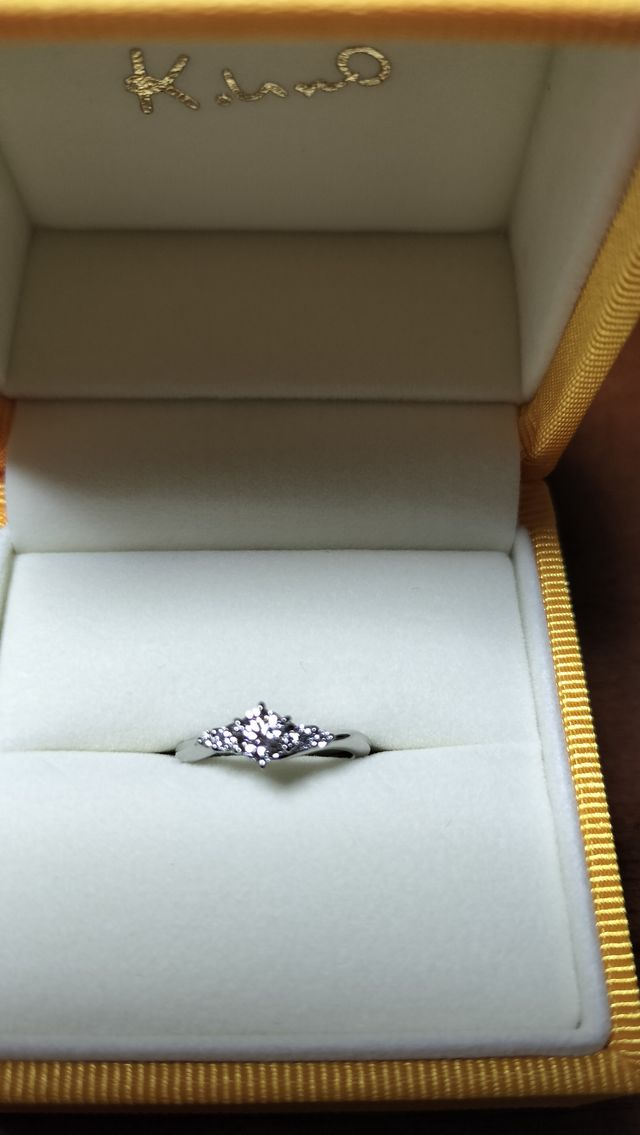 ダイヤモンドが綺麗に輝いたデザインに仕上がってて、大満足