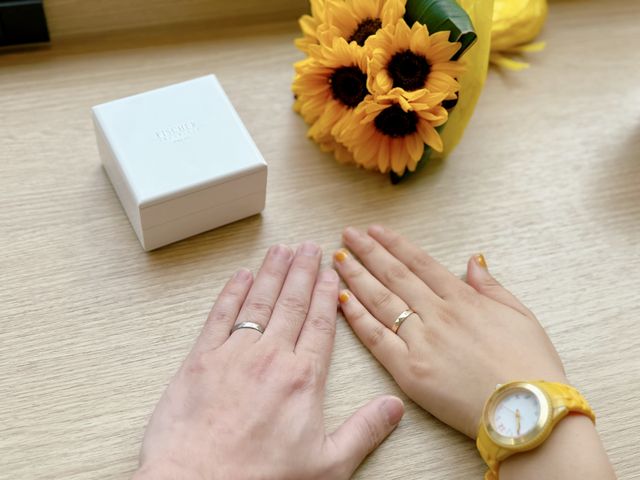 サプライズで手渡した直後の一枚