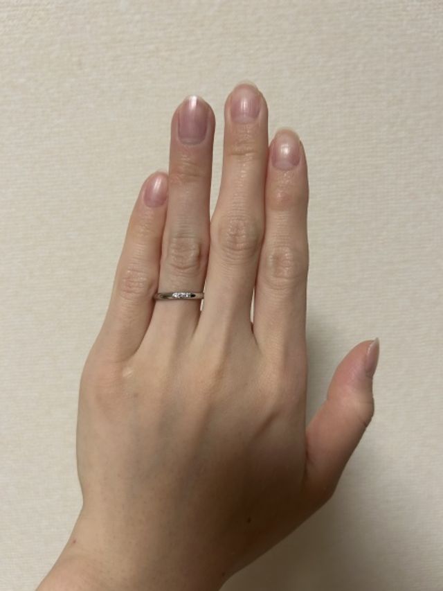 指輪を着用した時の写真です。
