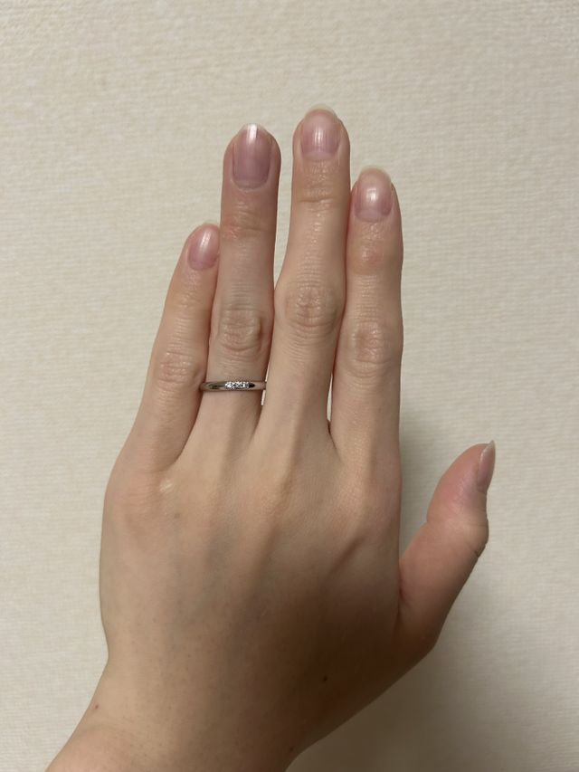 指輪を着用した時の写真です。