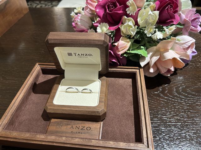 花束はお店が写真映えのために置いてくださりました。