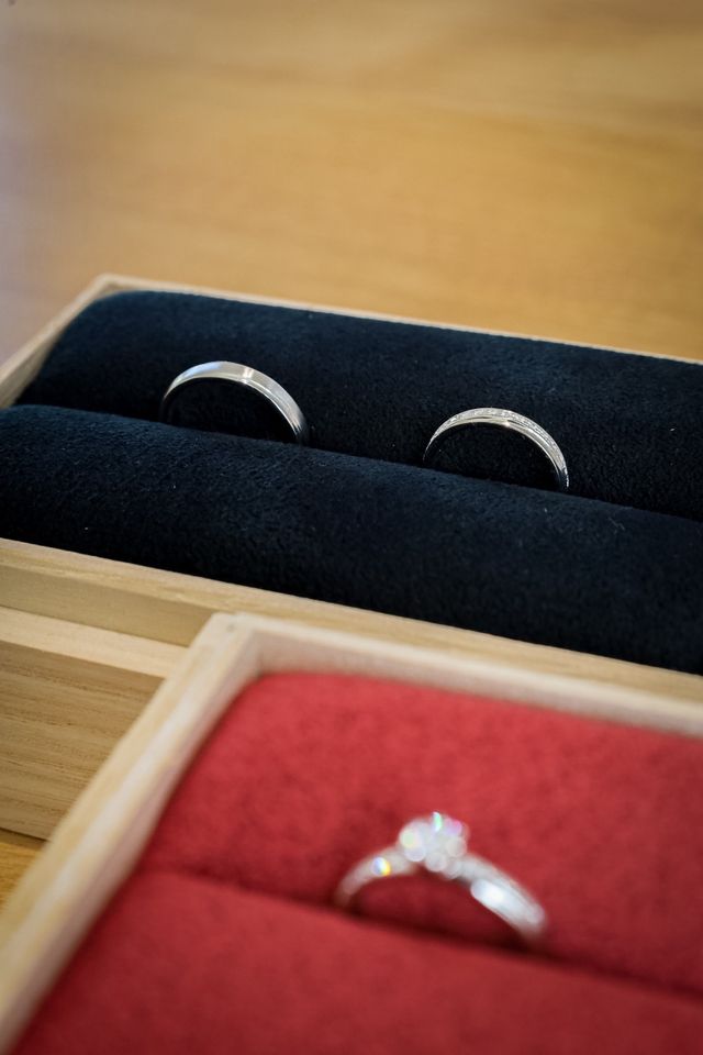 指輪は0.5号ごとにありぴったりの指輪と出会えました。