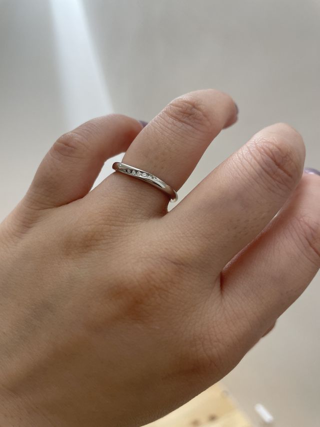 影った場所でも曇りなく輝いていて、繊細な造りが楽しめる