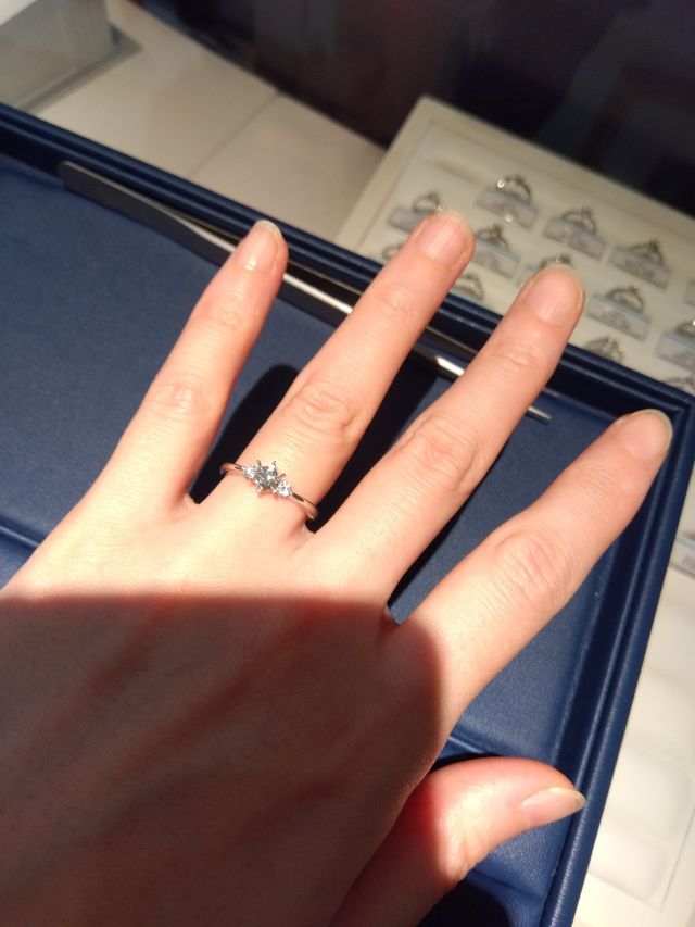 メインダイヤは0.247カラット。リングはストレート。