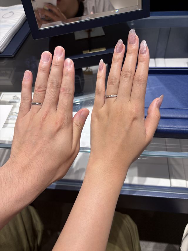 彼と試着しました。