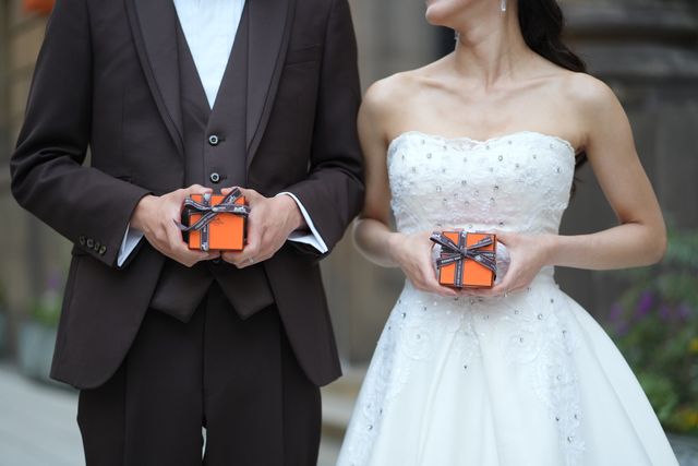 ボックスはエルメスのオレンジ