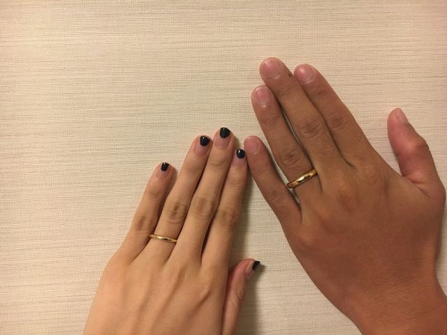 メンズは太さが選べたので太いリングにしました