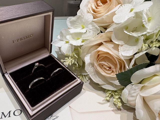 すでに購入していた婚約指輪と購入した結婚指輪です。