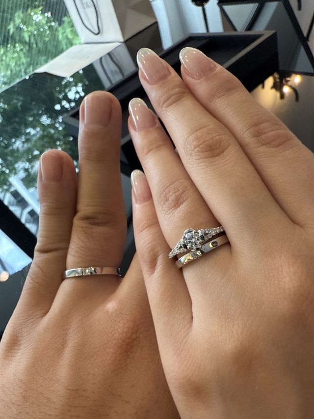 左男性マリッジリング右女性マリッジリング ブライダルリング