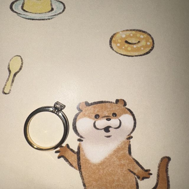 ダイヤが4点留めなのがこだわりです