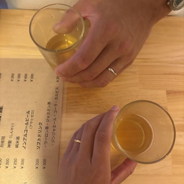 指輪を取りに行ったあとに二人で飲みに行った写真