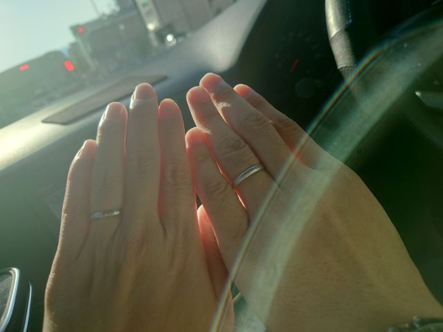 購入直後に車の中にて