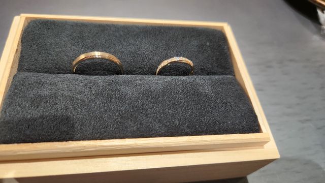 結婚指輪を受け取りに行ったときに撮影した写真
