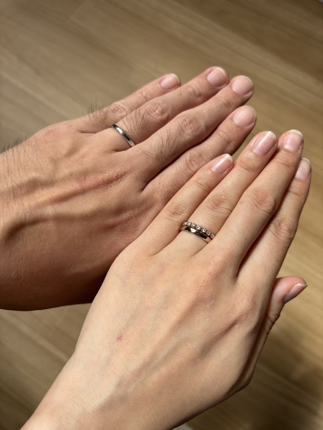 新郎:寛容(プラチナ)
新婦:叶える　たたき細(ロゼチナ)