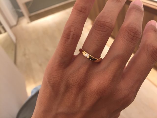 ピンクゴールドの鍛造リング