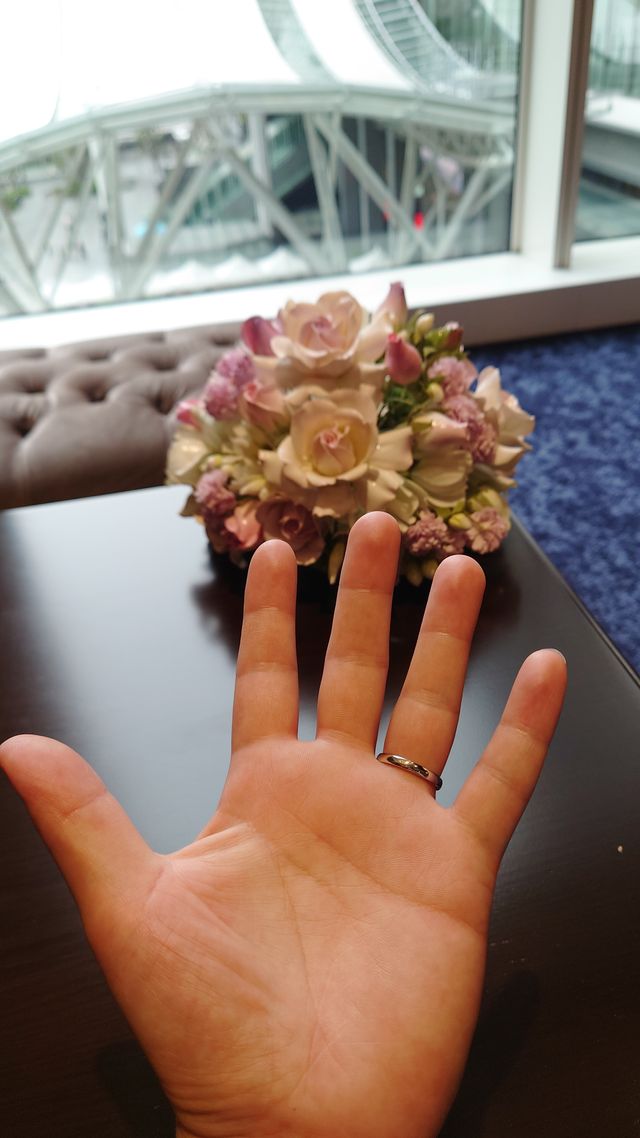 手のひらから見た指輪