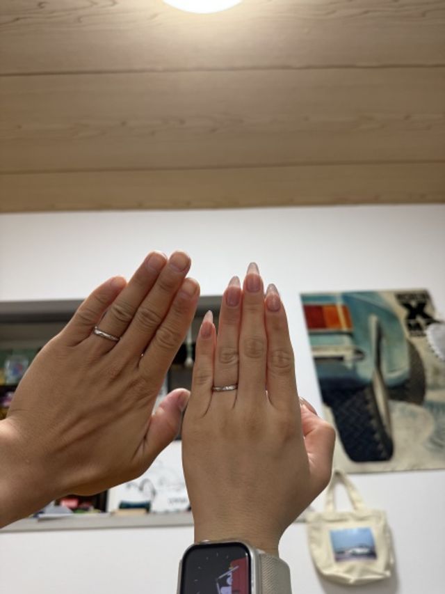 指輪が届いて嬉しい時の1枚