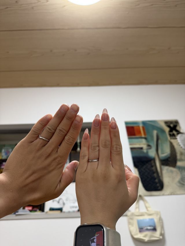 指輪が届いて嬉しい時の1枚