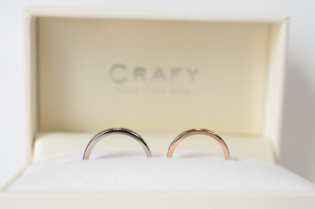 2人の結婚指輪の写真です