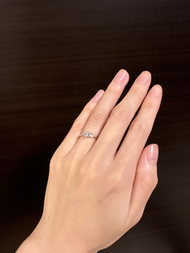 婚約指輪のみ。
