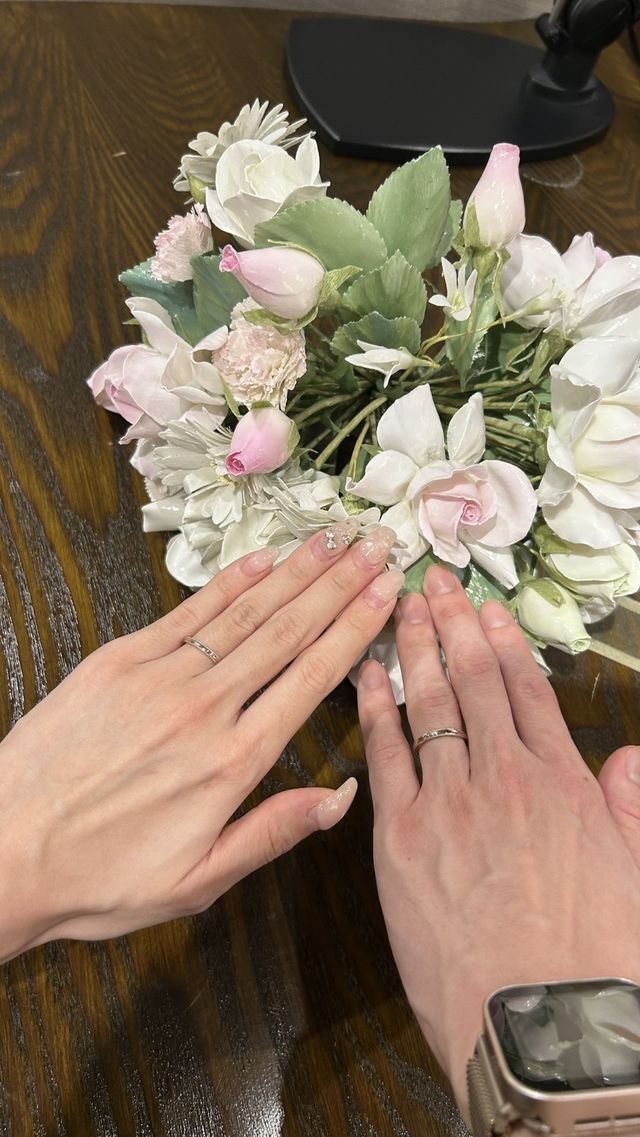 妻と撮った指輪の写真