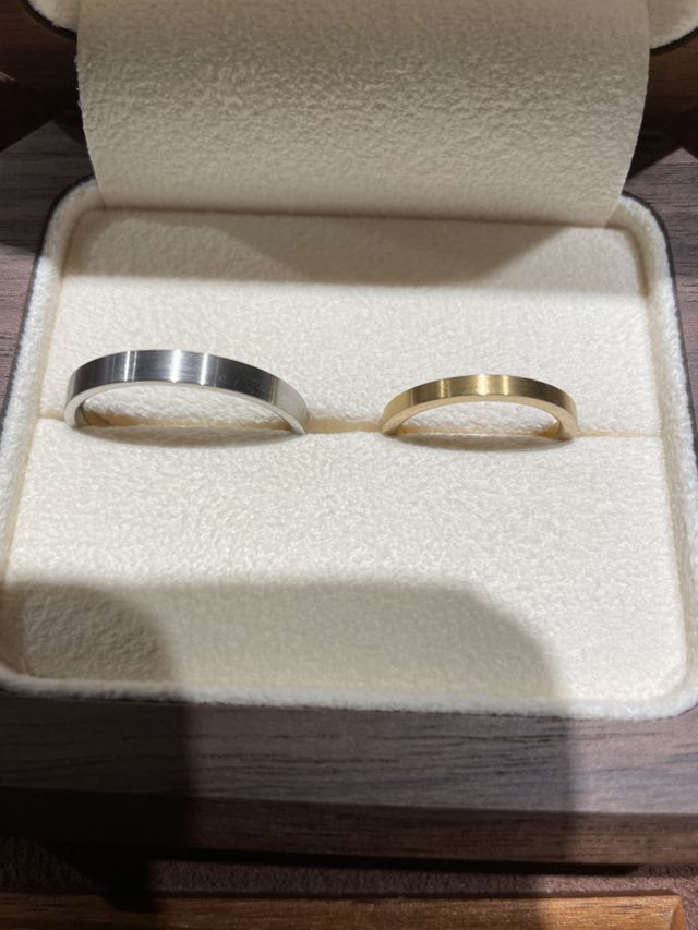 結婚指輪をプラチナと純金で作成