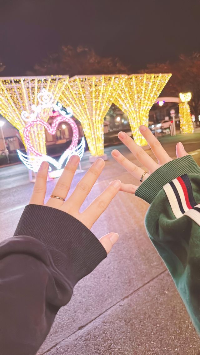 嫁と一緒にキラキラしてるところで撮りました