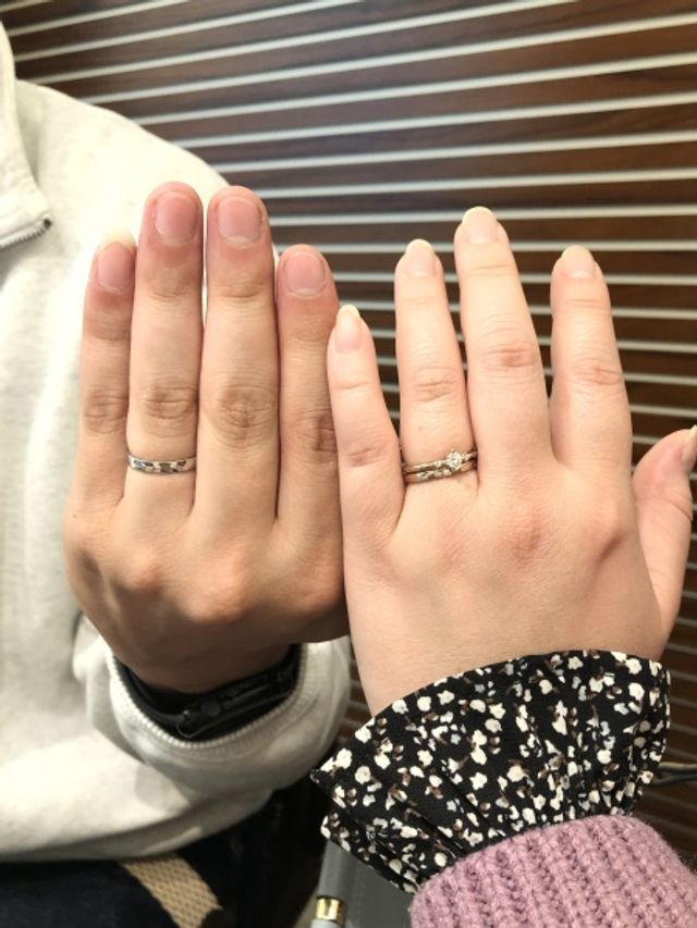 着用時のリトルマーメイドセットリング