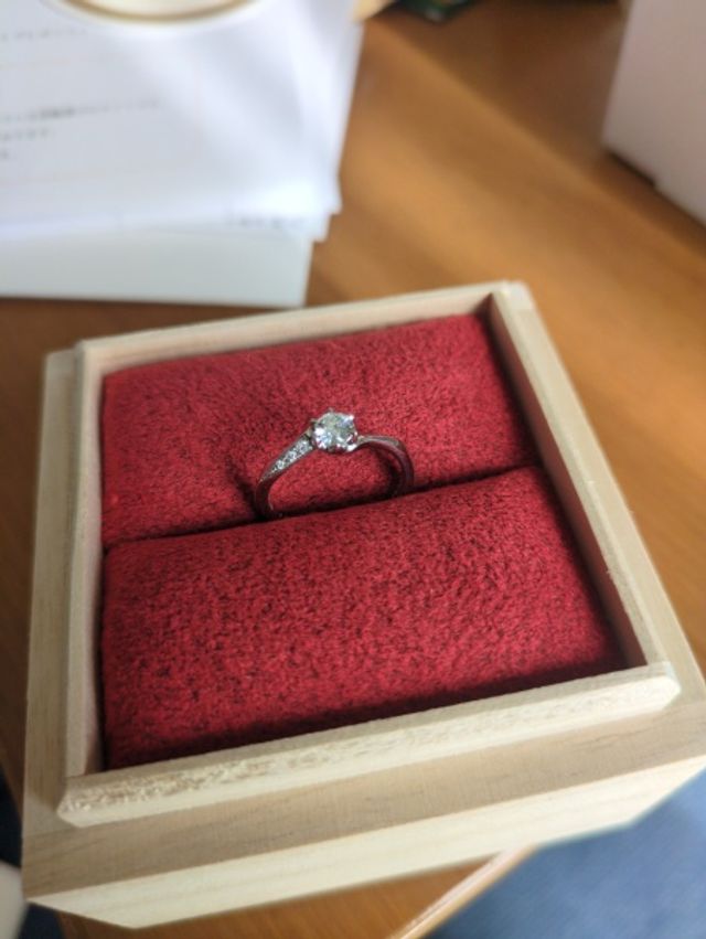 完成した指輪の写真