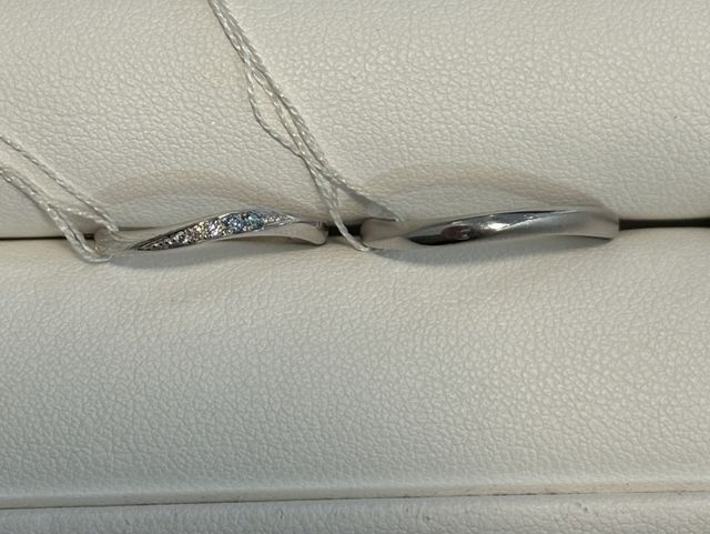 カフェリングのペア結婚指輪になります。