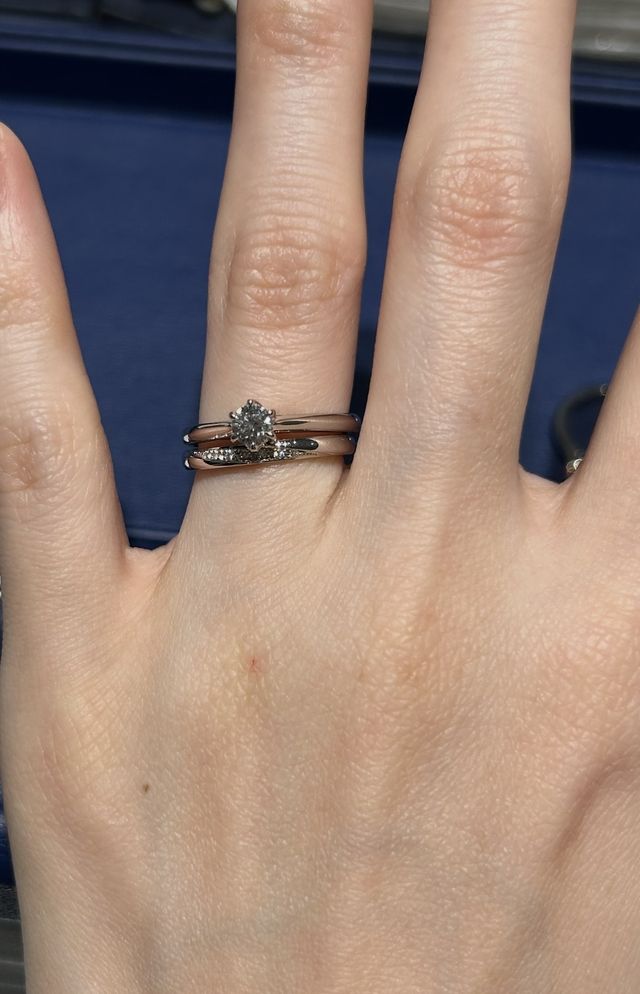 結婚指輪と重ね付けしてみました！